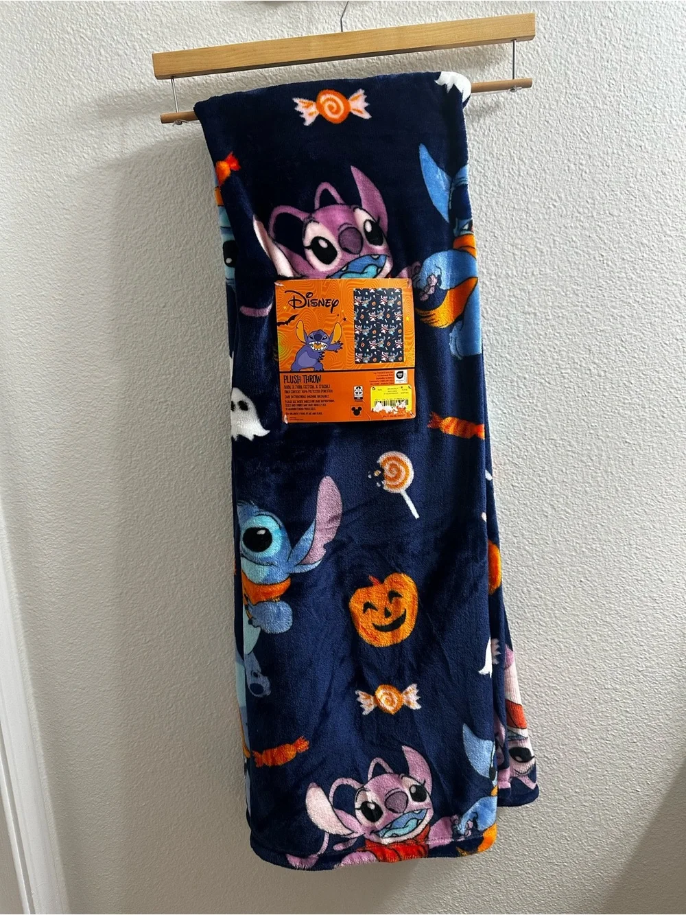 Disney Stitch Halloween Plush Throw - Purple, Blue & Orange